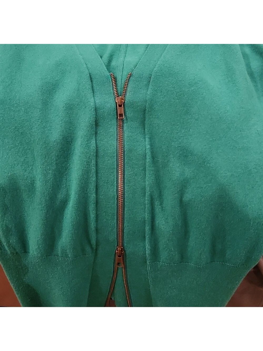Cabi 5142 Womens Emerald Green Zip Front Banner Sweater Cardigan Size Medium M - Picture 4 of 4